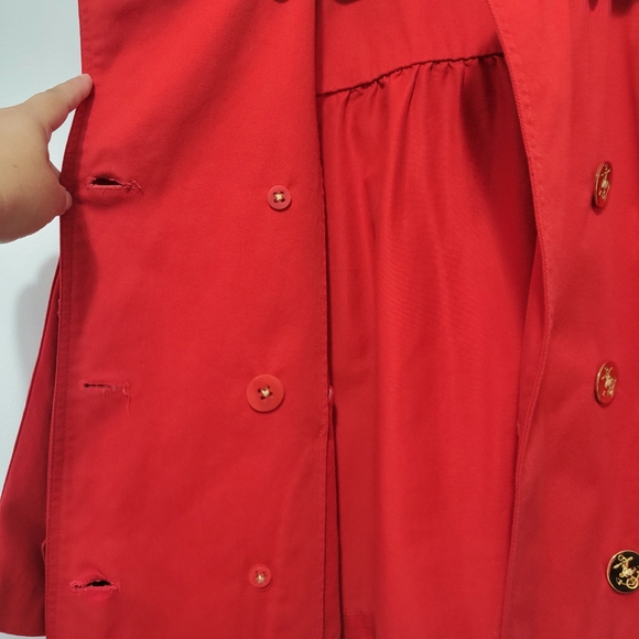 Lauren Ralph Lauren Red Cotton Cropped Double Breasted Jacket - Picture 3 of 16